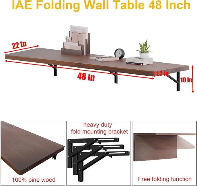IAE Floating Wall Mounted Folding Table Desk - Image 3