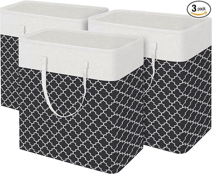 BlissTotes 3-Pack Laundry Basket, Freestanding＆Waterproof Laundry Hamper by BlissTotes