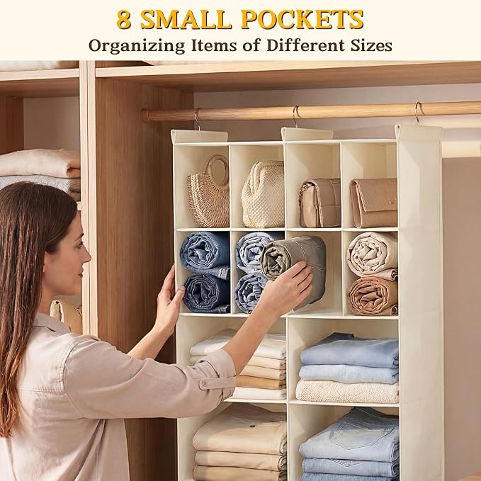 Ofiray-home 4 Tier Hanging Closet Organizer, 12 Compartments Sweater Organizer - Image 5