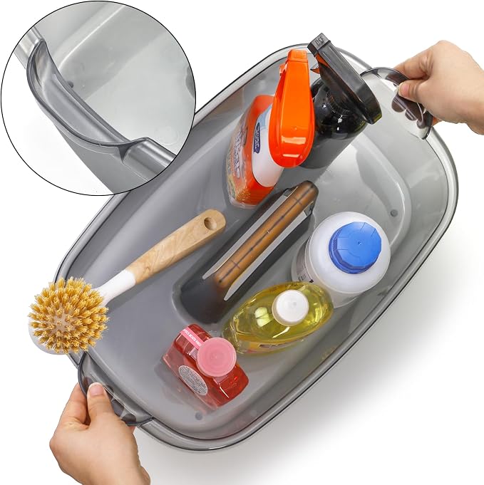 TOPZEA 2 Pack Cleaning Supplies Caddy, Plastic Large Cleaning Supply Storage - Image 5