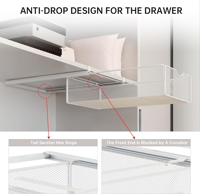 2 Pack Closet Pull-Out Baskets Organizer, - Image 5