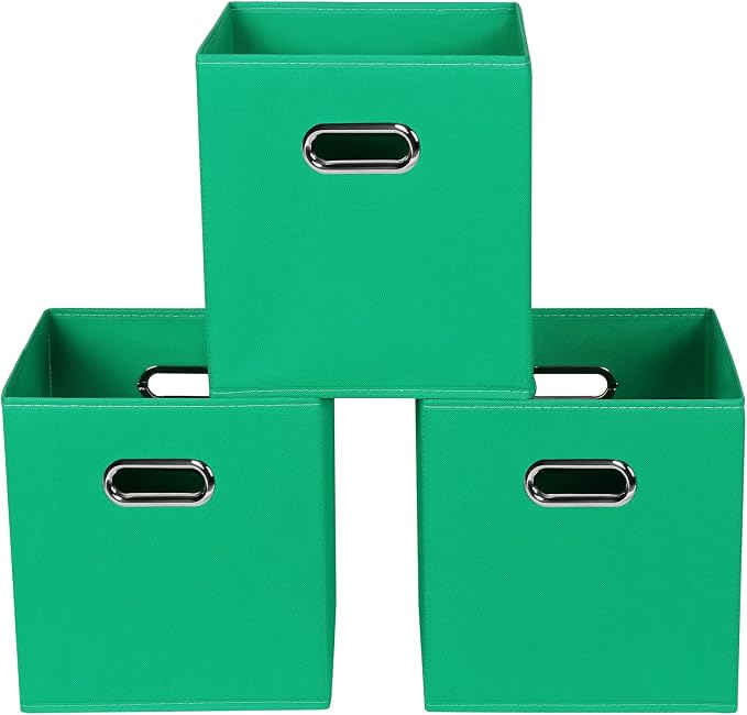 Green Foldable Storage Bins by Yunkeeper