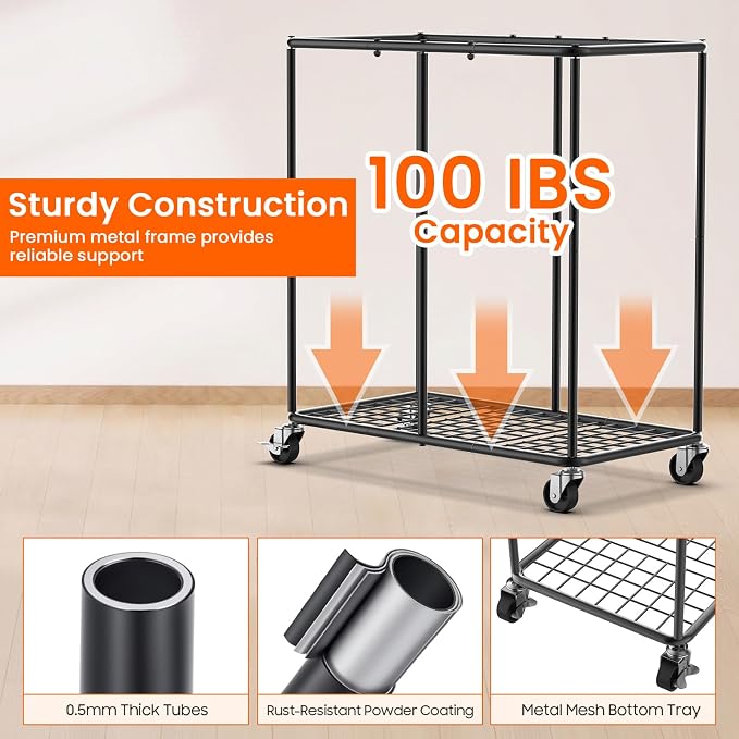 250L Laundry Hamper with Lid, Rolling Laundry Basket with Wheels and Bag | - Image 6