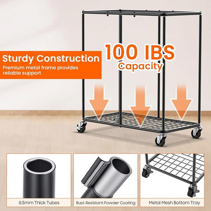 250L Laundry Hamper with Lid, Rolling Laundry Basket with Wheels and Bag | - Image 6