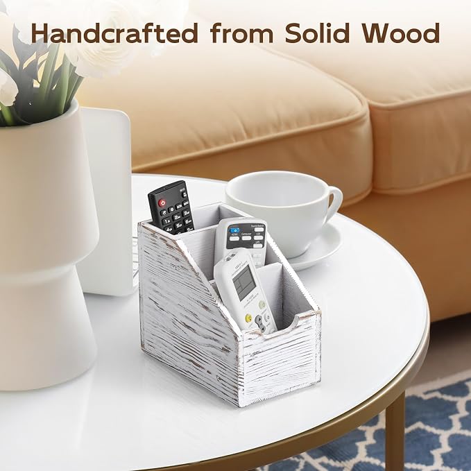 Remote Control Holder, TV Remote Holder, Wood Farmhouse Remote Caddy - Image 3