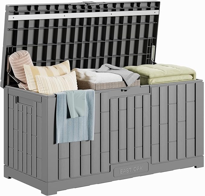 EAST OAK Outdoor Storage Box, 80 Gallon Deck Box, Waterproof Resin Storage Bin by EASTOAK