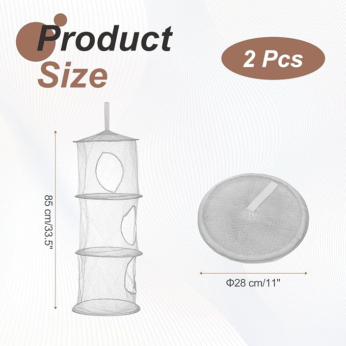 uxcell 2Pcs Mesh Hanging Storage Basket - Image 2