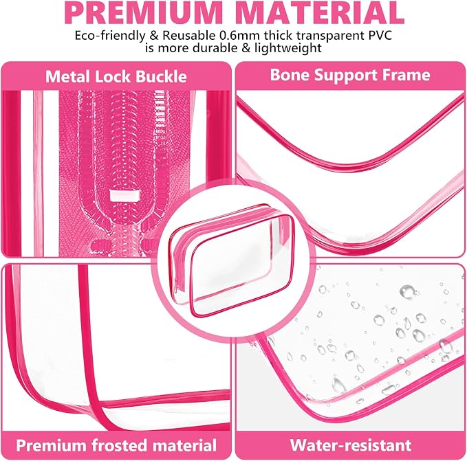 AURUZA Clear Makeup Bag, Portable Travel Toiletry Bags - Image 4