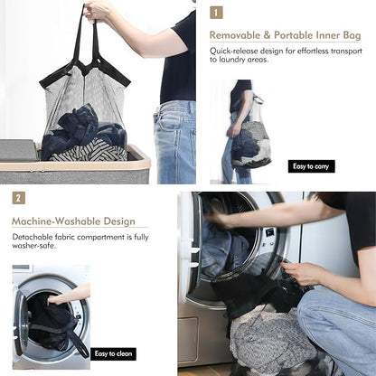 DOKEHOM 160L Double Laundry Basket - Image 6