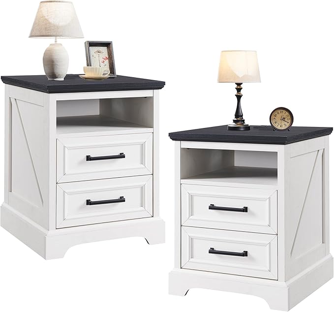 ACCOHOHO 18" Farmhouse Nightstand Set of 2 by ACCOHOHO