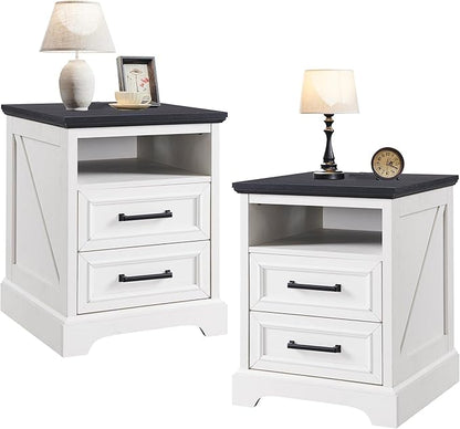 ACCOHOHO 18" Farmhouse Nightstand Set of 2 by ACCOHOHO