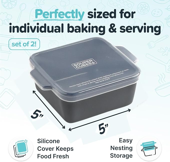 Souper Cubes Ceramic Baking Dishes 2.0-5" x 5" Baking Dishes - Image 2