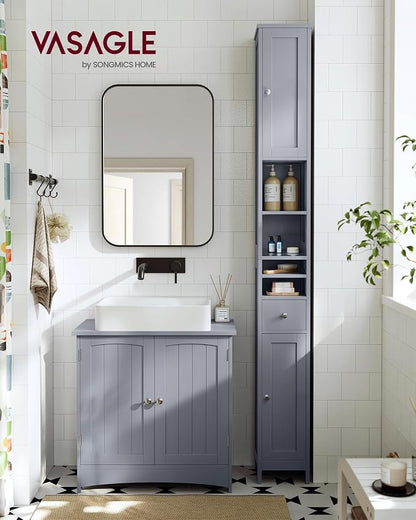VASAGLE Tall Bathroom Cabinet, Slim Freestanding Bathroom Storage Cabinet - Image 2