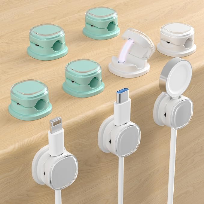 Magnetic Cable Clips, Adjustable Cord Holder Management, Adhesive Wire Keeper by COOCAT
