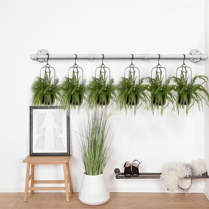 Industrial Iron Pipe Clothes Hanging Bar DIY Wall-Mounted Garment Rack Heavy - Image 5