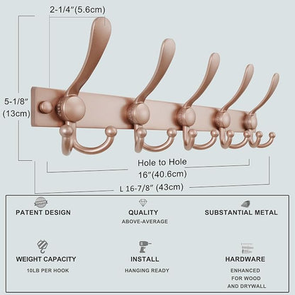 Dseap Coat Rack Wall Mount 2.0 Pro: Heavy Duty 300% Thicker, Stainless Steel - Image 3