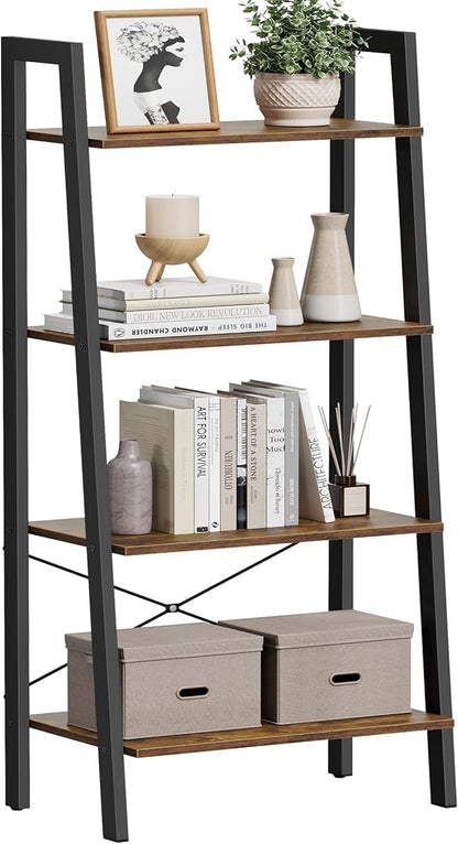 VASAGLE Ladder Shelf, 4-Tier Bookshelf, Storage Rack, Bookcase by VASAGLEbySONGMICSHOME