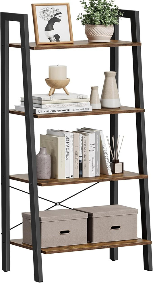 VASAGLE Ladder Shelf, 4-Tier Bookshelf, Storage Rack, Bookcase by VASAGLEbySONGMICSHOME