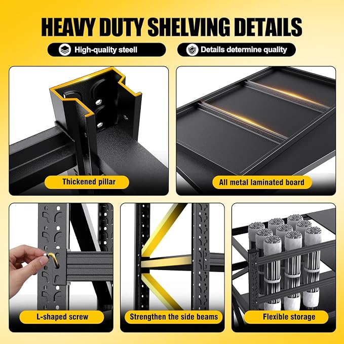5-Pack 8000LBS Heavy Duty Garage Shelving - Image 7