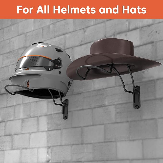2 PCS Wall Mounted Helmet Rack Roma Helmet Holder Hook Multifunctionnal Metal - Image 2