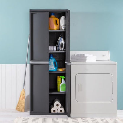 Sterilite 2-Pack 4 Shelf Cabinet, Lockable Utility Storage w/ Adjustable Shelves - Image 4