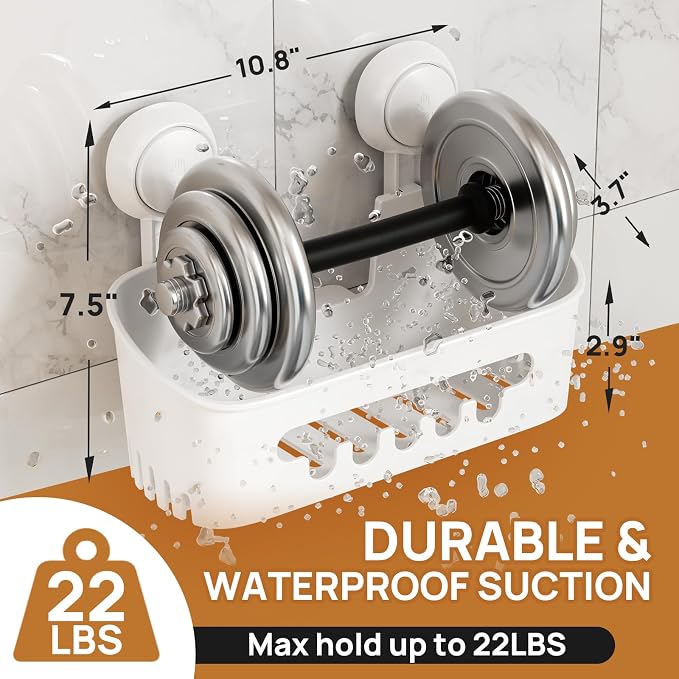 LEVERLOC Shower Caddy Suction Cup 2 Pack, Shower Organizer Removable Bathroom - Image 3