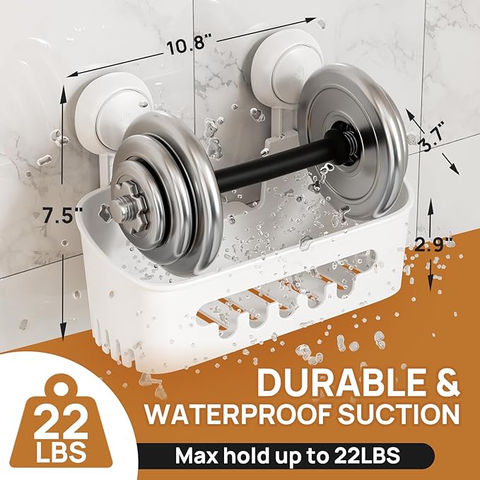 LEVERLOC Shower Caddy Suction Cup Set Shower Organizer & Soap Holder & - Image 3