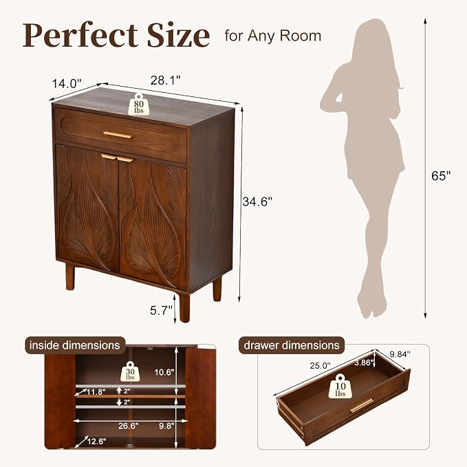 Ahokua Mid Century Modern Accent Cabinet - Image 2