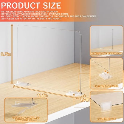 Yieach 10 Pack Acrylic Shelf Dividers - Image 2