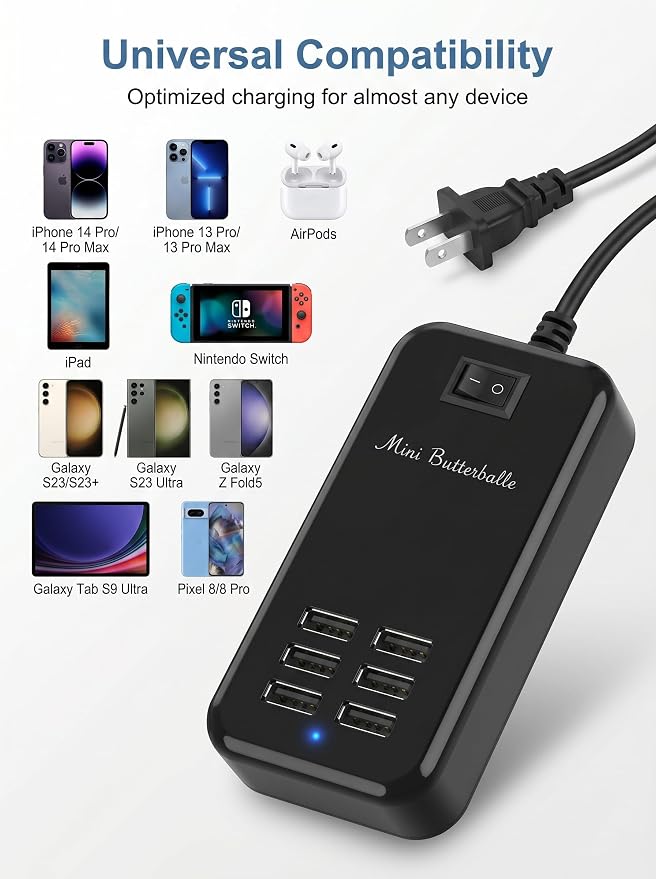USB Charger Station, 6 Port Desktop Charging Station - Image 3