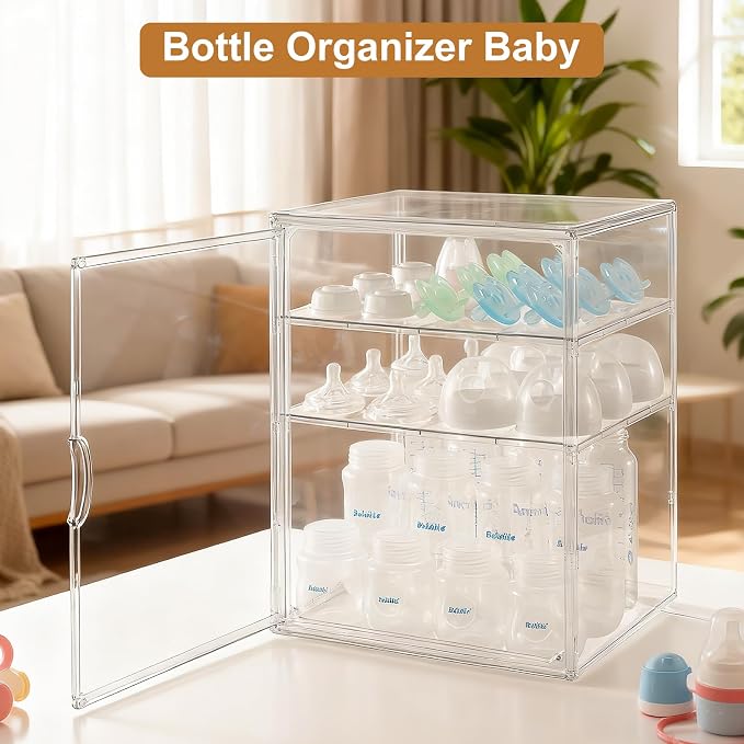ERTIUANIO Baby Bottle Organizer – 3 Tier Acrylic Bottle Storage Organizer - Image 6