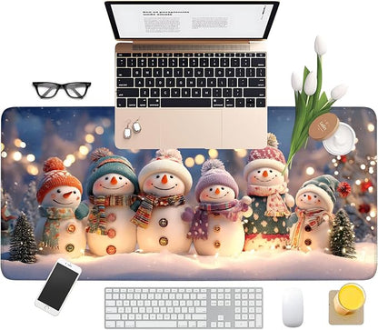 Six Snowmen Gaming Mouse Pad 35.4"x15.7"Desk Mat Anti-Slip Rubber Base & - Image 8