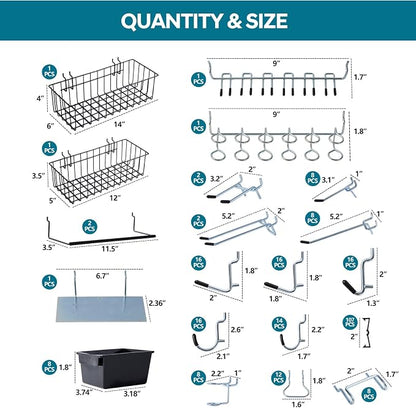 246PCS Pegboard Accessories Organizer Kit, Includes Pegboard Hooks, Paper Towel - Image 3