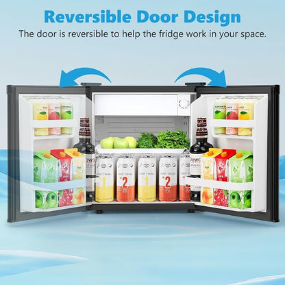 1.6 Cu.ft Mini Fridge with Freezer, Compact Refrigerator, Single Reversible Door - Image 5