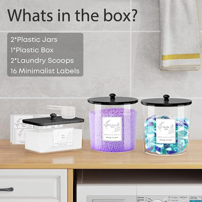 3 Pack Laundry Powder Container & Dryer Sheet Holder, Plastic Laundry Room - Image 7