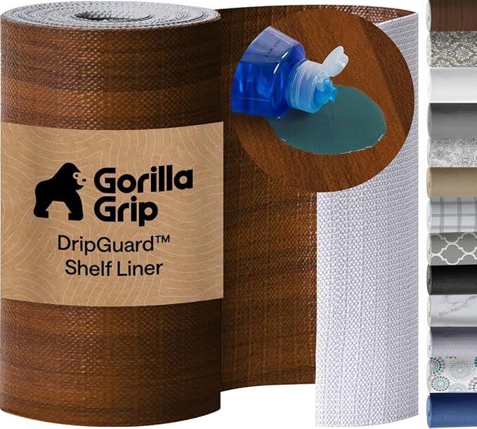 GORILLA GRIP DripGuard Shelf Liner, Non-Adhesive Drawer and Kitchen Cabinet by Unknown