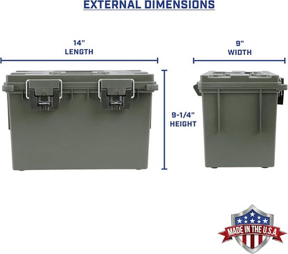 Sheffield XL Ammo Box Made in USA, Stackable Lockable Ammo Storage Box | 2 Pack - Image 3