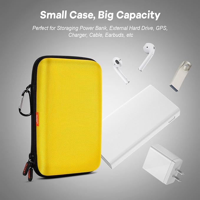 Bright Yellow Hard Shell Electronic Organizer Carrying Case - Image 7