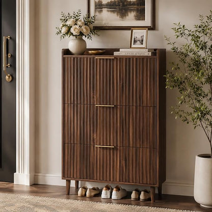 VINGLI Fluted Shoe Storage Cabinet - Image 6