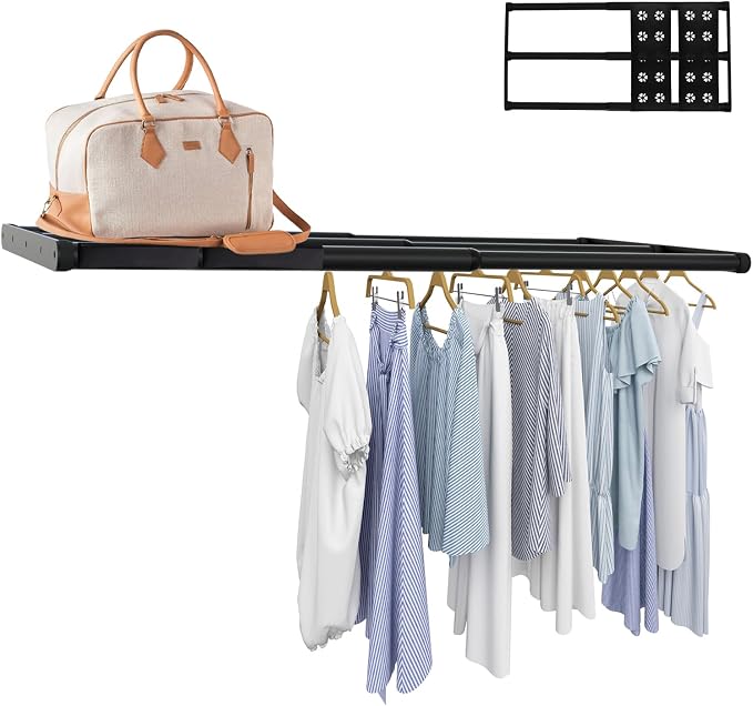 Expandable Closet Shelf, 16-24 Inches Metal Closet Rod Organizers and Storage - Image 2