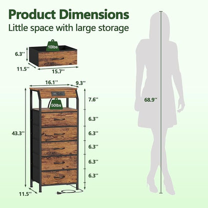 Furnulem 5 Drawers Dresser - Image 3