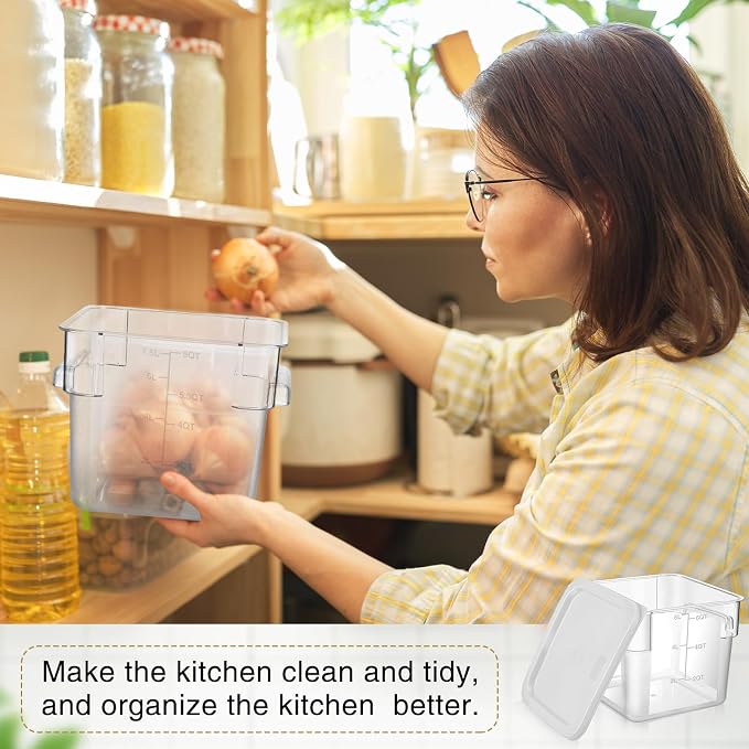 FoldTier 2 Pieces Square Food Storage Containers Polycarbonate Clear food - Image 4