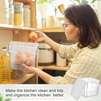 FoldTier 2 Pieces Square Food Storage Containers Polycarbonate Clear food - Image 4