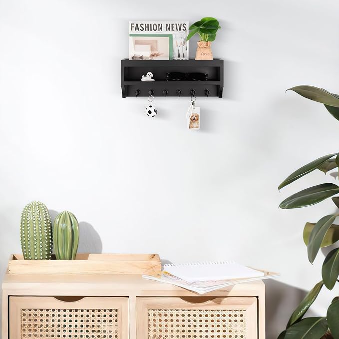 Nekon Key Holder Wall Mount, 12.8" W x 5.6" H x 3.7" D Wall Mounted Key and - Image 3