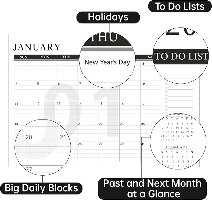 Yoment Desk Calendar Refill 2026-2027, Jan 2026-Dec 2027, Large 10"x16" Monthly - Image 4