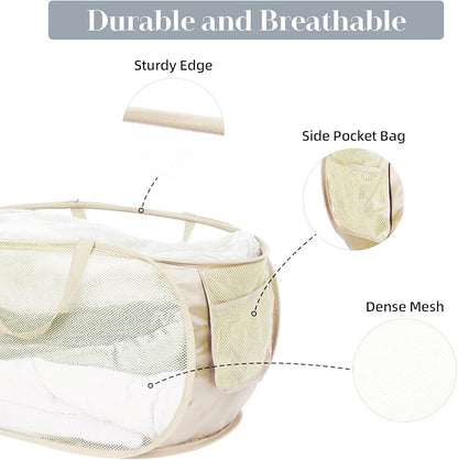 Durable Collapsible Laundry Baskets, Mesh Pop Up Laundry Hamper - Image 4