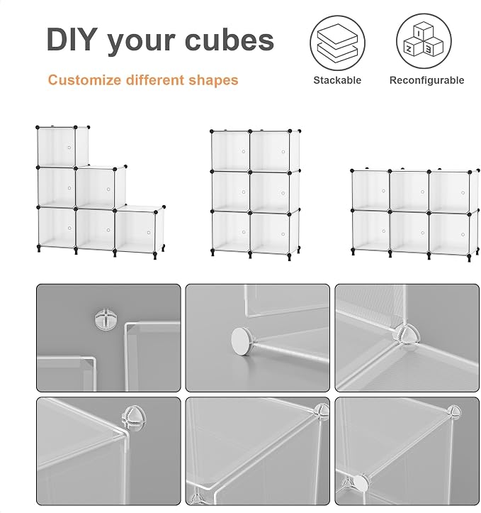 Cube Storage Organizer, 6-Cube Shelves Unit - Image 7