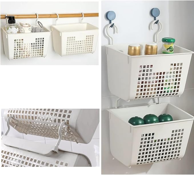 3PCS Plastic Hanging Baskets for Shower, Hanging Basket Organizer - Image 4