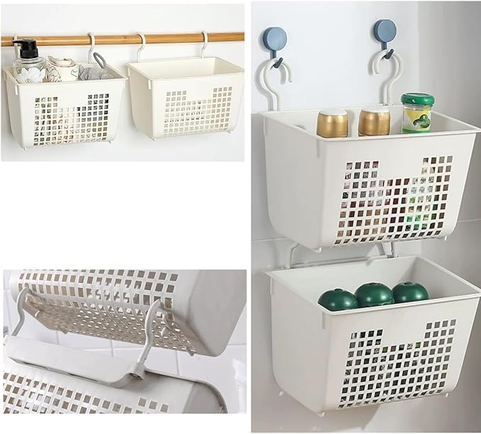 5PCS Plastic Hanging Baskets for Shower, Hanging Basket Organizer - Image 4