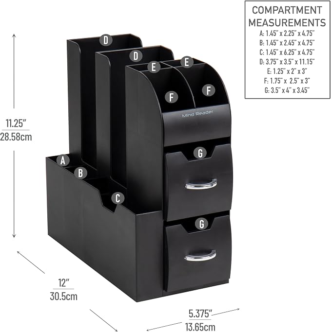 Mind Reader Cup and Condiment Station, Countertop Organizer, Coffee Bar - Image 3